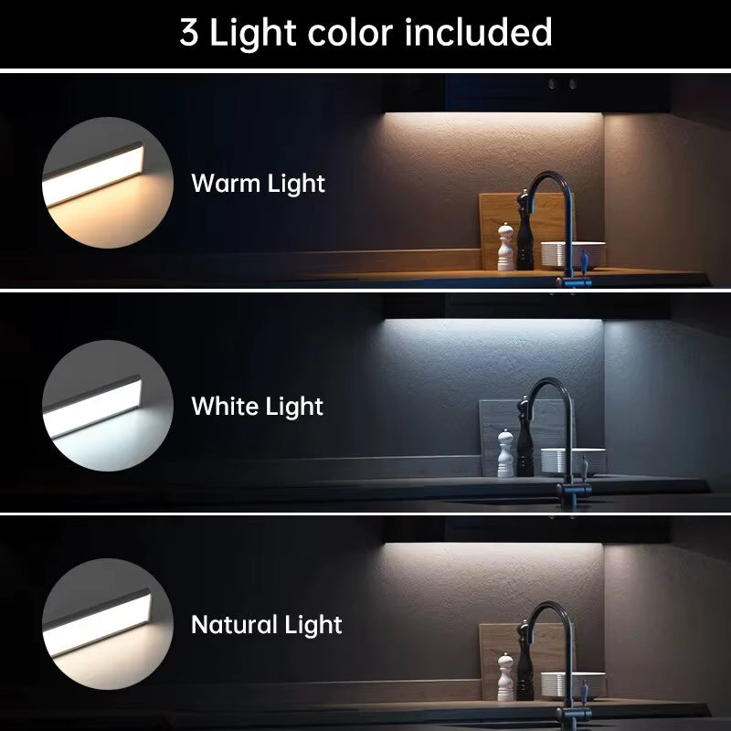 Wireless LED Motion Sensor Light – USB Rechargeable Under Cabinet Night Light with Auto On/Off, Magnetic Indoor Lighting for Kitchen, Bedroom, Closet & Wardrobe 