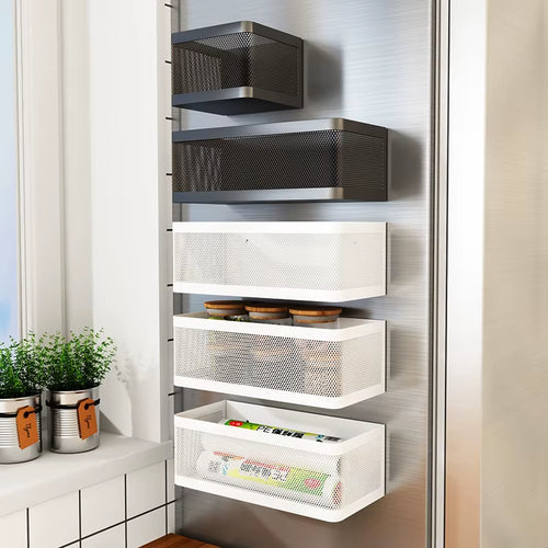 Magnetic Side Storage Rack | Multi-Purpose Kitchen & Bathroom Organizer Shelf