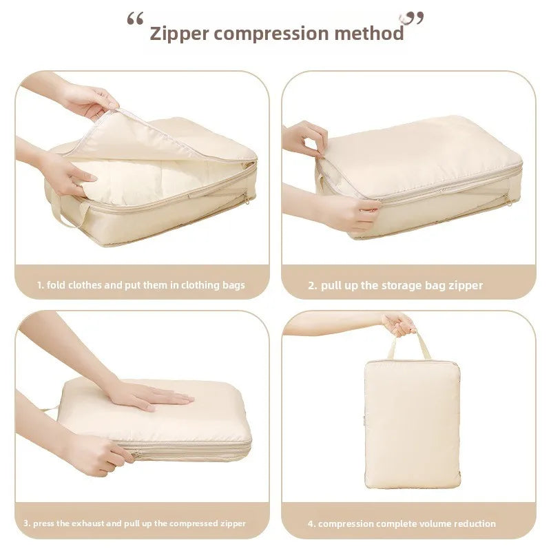 4PCS Waterproof Travel Packing Cubes Set – Compression Organizers for Suitcases & Drawers