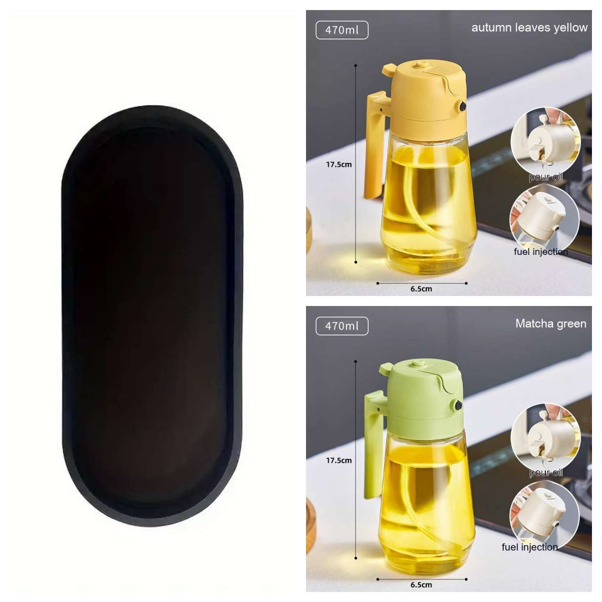Glass Oil Spray Bottle – Refillable Kitchen Oil Mister for Cooking & BBQ