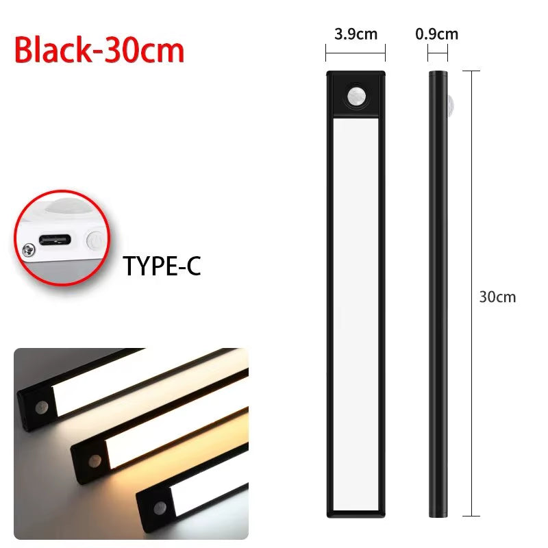 Wireless LED Motion Sensor Light – USB Rechargeable Under Cabinet Night Light with Auto On/Off, Magnetic Indoor Lighting for Kitchen, Bedroom, Closet & Wardrobe 