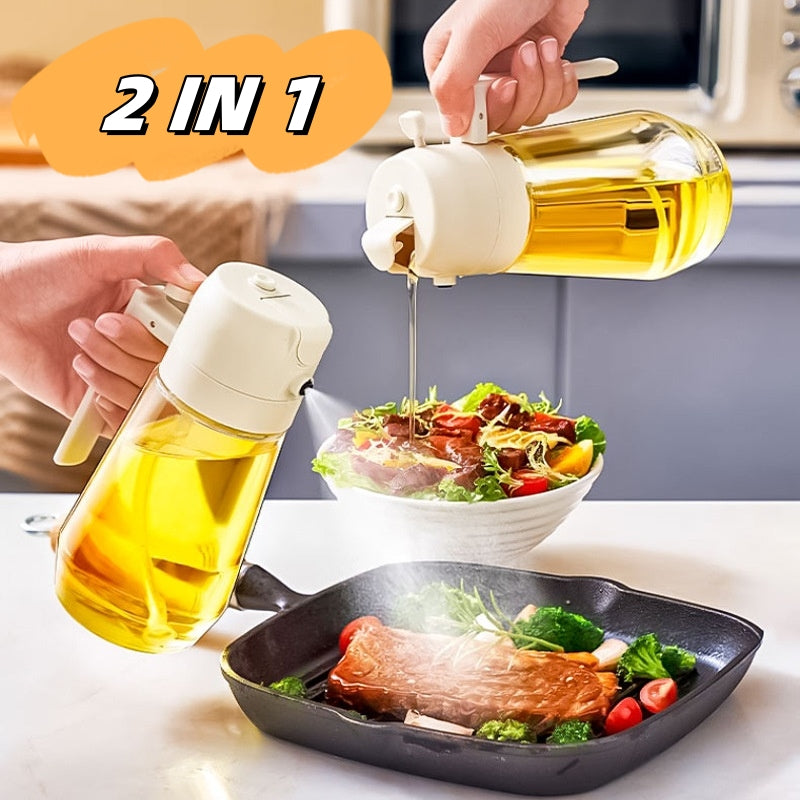 Glass Oil Spray Bottle – Refillable Kitchen Oil Mister for Cooking & BBQ