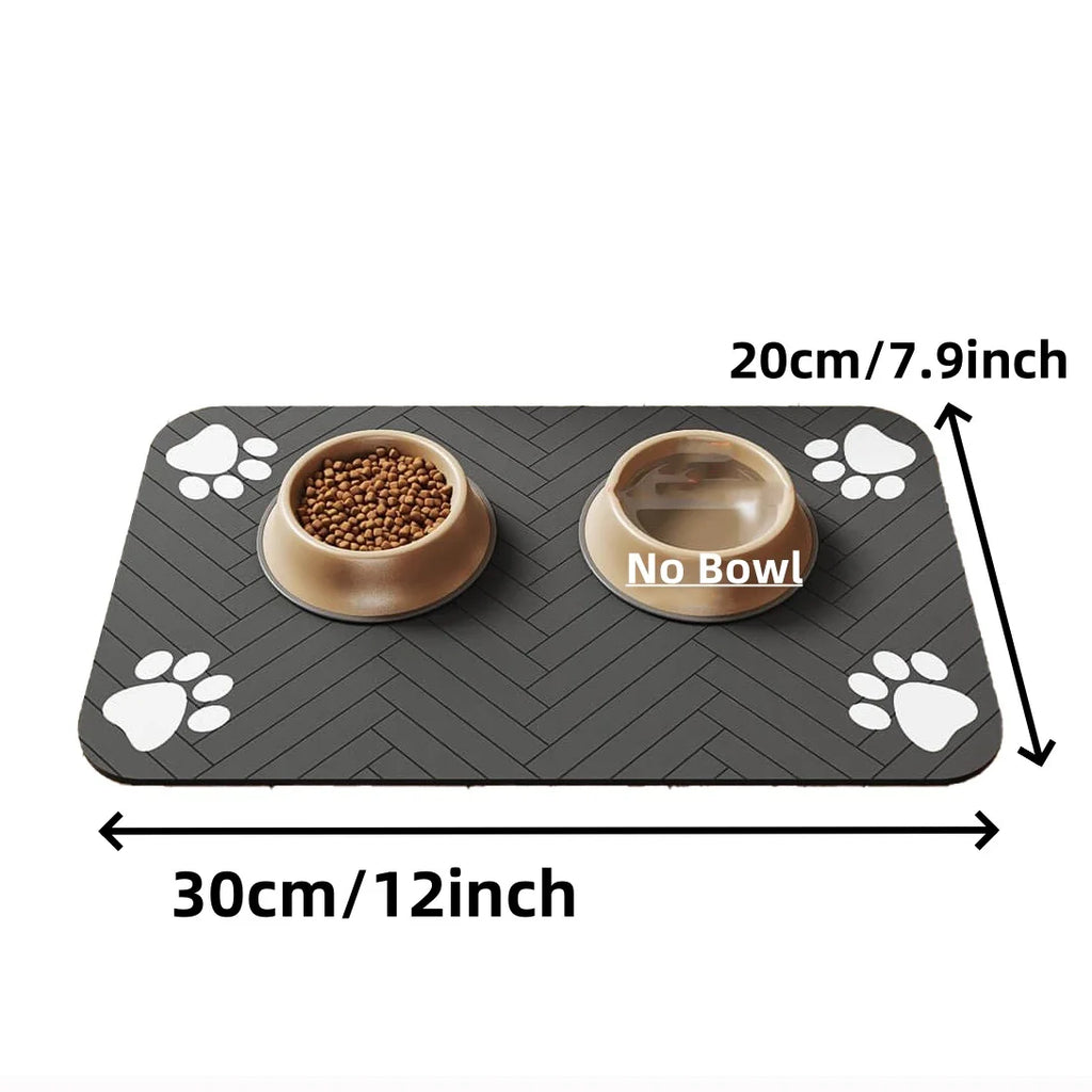 Quick-Dry Feeding Mat – Waterproof Absorbent Pet Food & Water Bowl Mat
