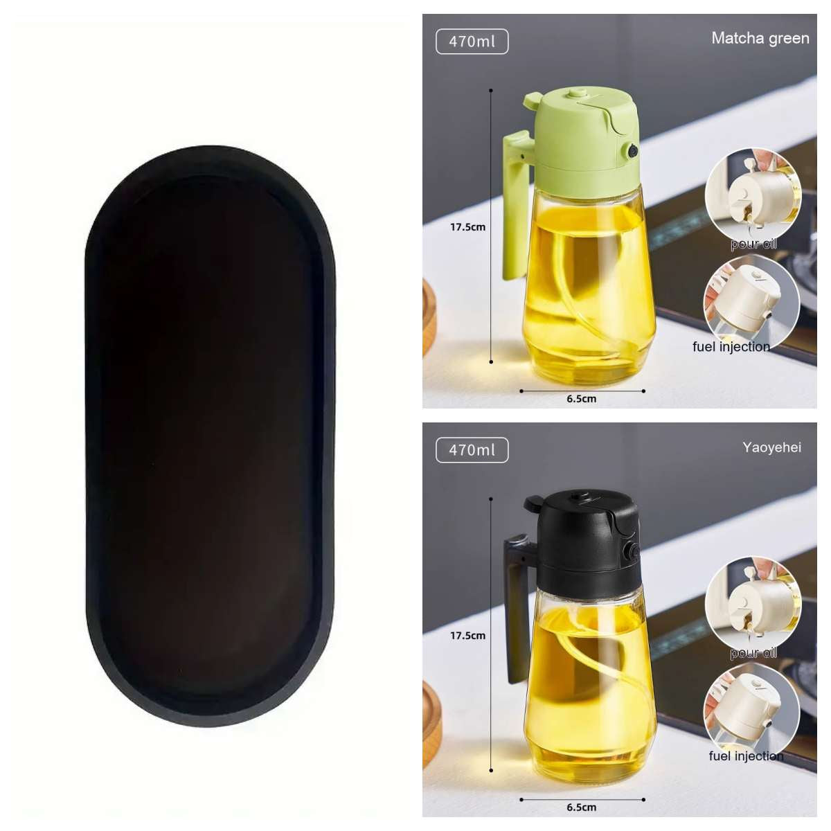 Glass Oil Spray Bottle – Refillable Kitchen Oil Mister for Cooking & BBQ