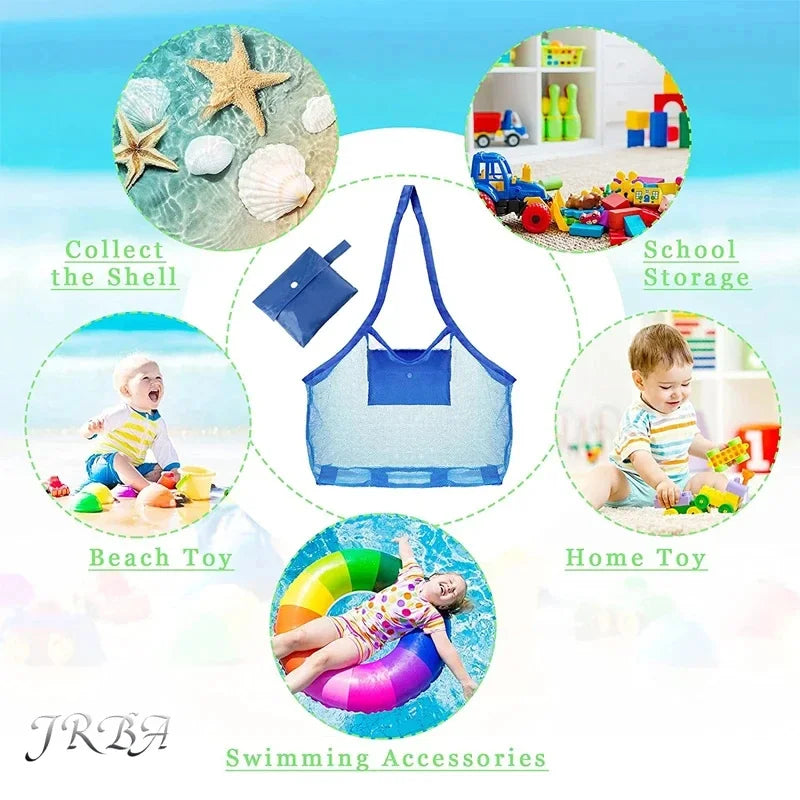 🏖️ Anti-Sand Beach Storage Bag – Mess-Free Mesh Organizer for Toys, Towels & Kids Essentials (Quick-Dry, Easy Carry Beach Solution) 🧺