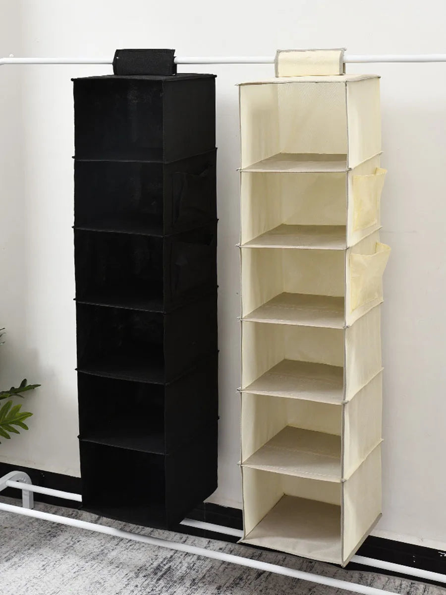 Space-Saving Hanging Closet Organizer – Collapsible Multi-Tier Storage for Clothes & Accessories