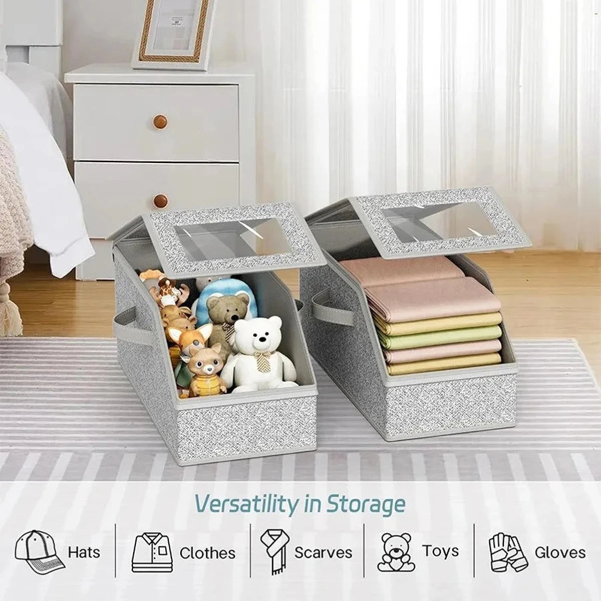 Foldable Zipper Baseball Cap and Hat Storage Organizer - Versatile Wardrobe Storage Solution for Accessories, Socks, and Toys