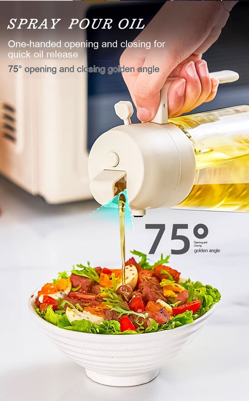 Glass Oil Spray Bottle – Refillable Kitchen Oil Mister for Cooking & BBQ