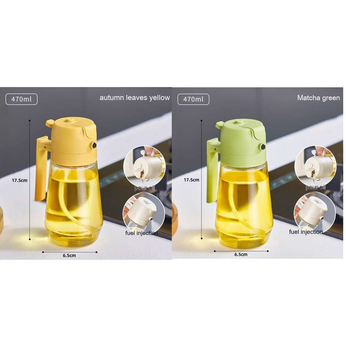 Glass Oil Spray Bottle – Refillable Kitchen Oil Mister for Cooking & BBQ