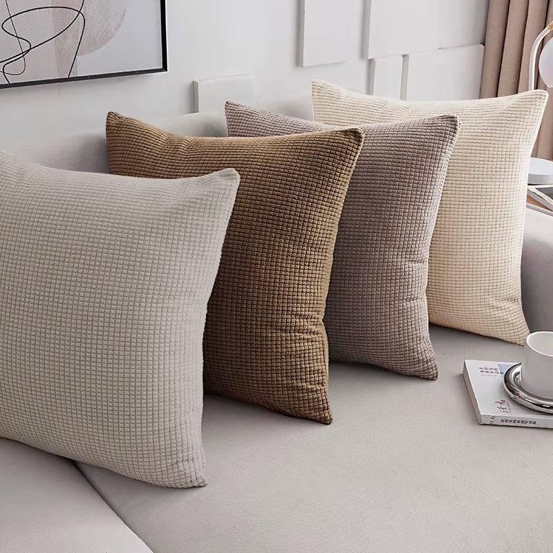 ✨ Solid Color Jacquard Pillow Cover – Elegant Comfort for Every Space